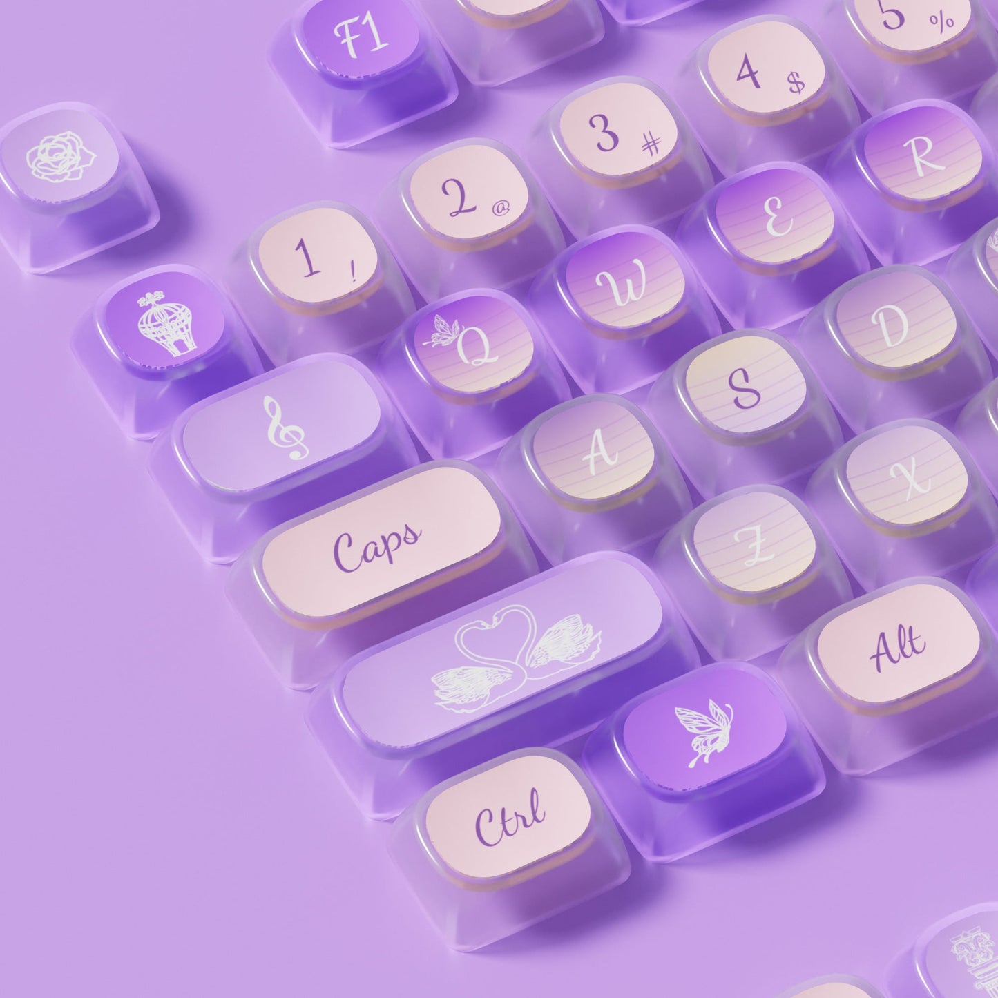 Akko Swan Sonata Pudding Keycap Set (140-key)