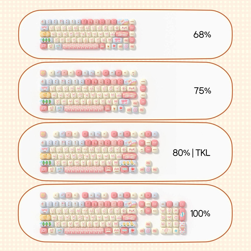 Akko Piggy Party MOG Profile Keycap Set (139-key)