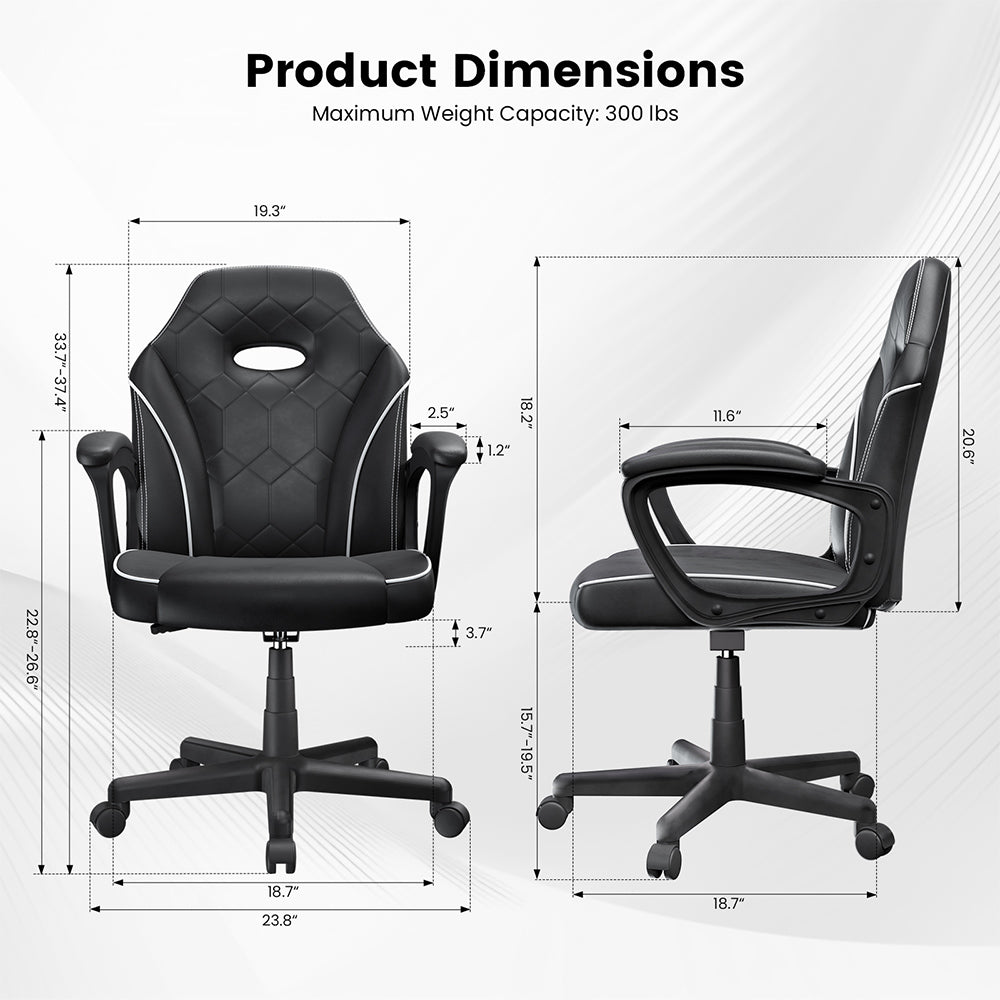ACGAM CG-4746 Gaming Office Chair Small Version, Ergonomic Foam Backrest, 360° Swivel & Adjustable Height, 360° Swivel and Height Adjustment