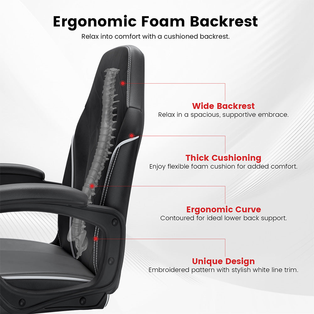 ACGAM CG-4746 Gaming Office Chair Small Version, Ergonomic Foam Backrest, 360° Swivel & Adjustable Height, 360° Swivel and Height Adjustment