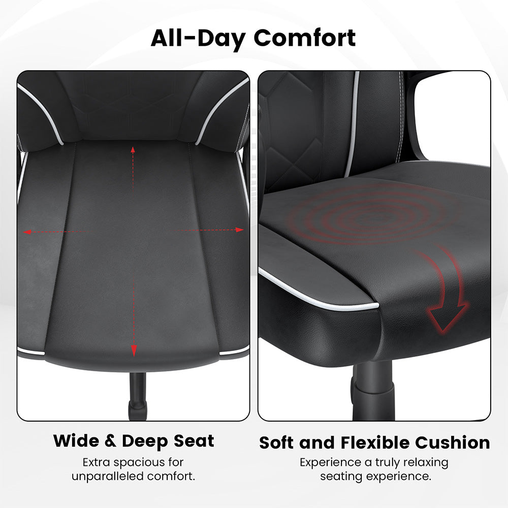 ACGAM CG-4746 Gaming Office Chair Small Version, Ergonomic Foam Backrest, 360° Swivel & Adjustable Height, 360° Swivel and Height Adjustment