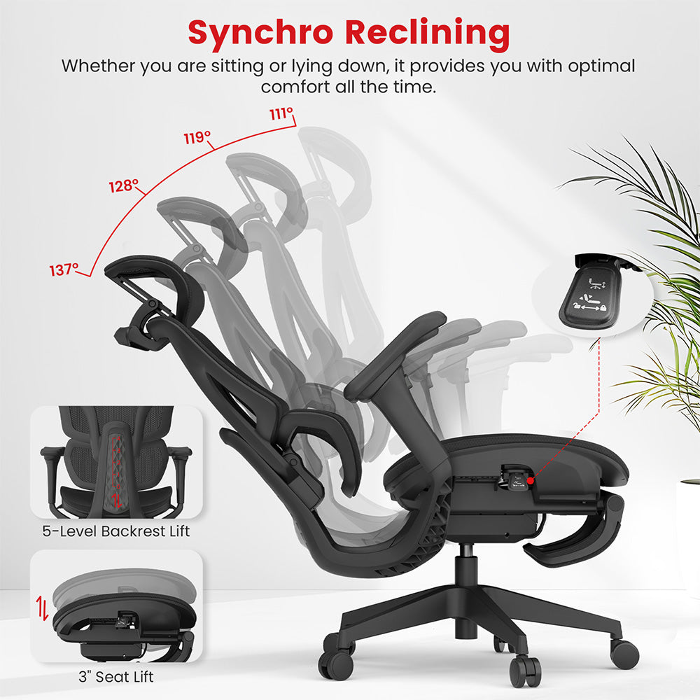 ACGAM CG-5658M Ergonomic Gaming Office Chair with 4D Adjustable Armrest, Lumbar Support, Adjustable Headrest