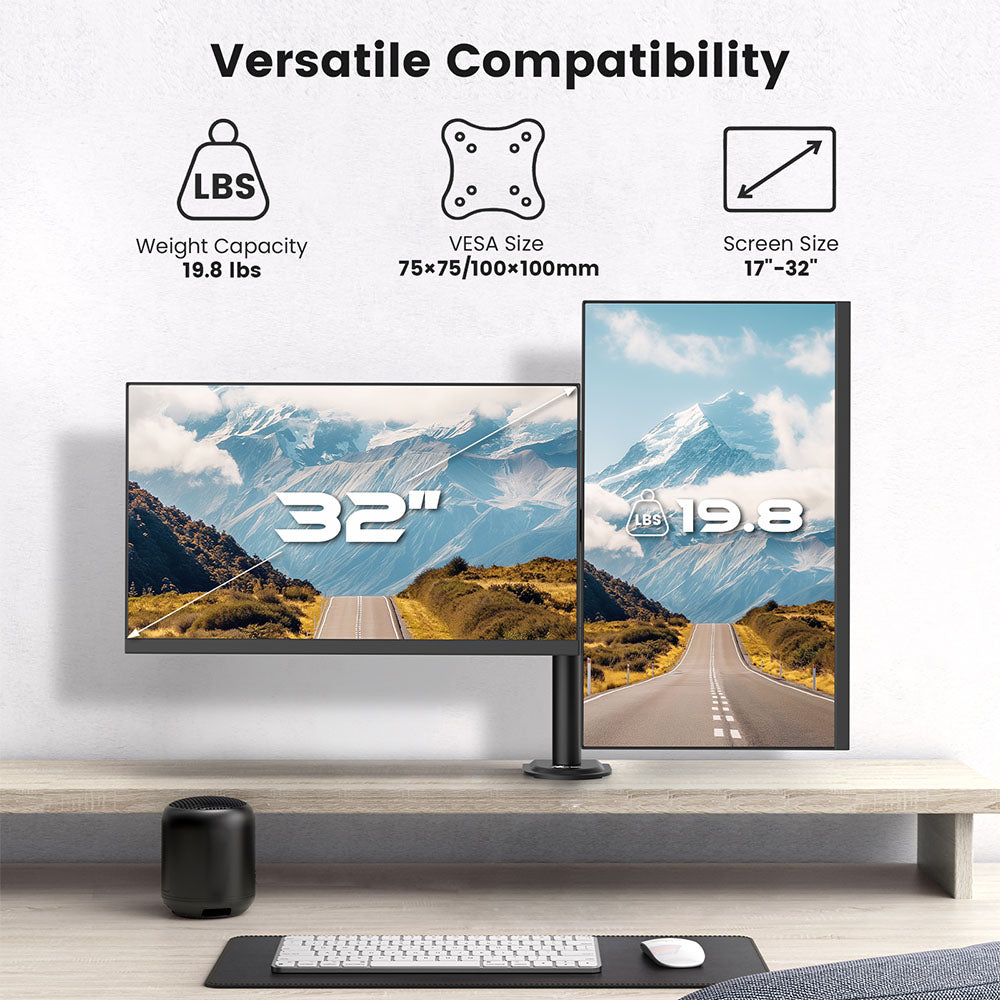 ACGAM MDS-1D Articulated Steel Dual-Monitor Mount with Flexible Angle and Installation