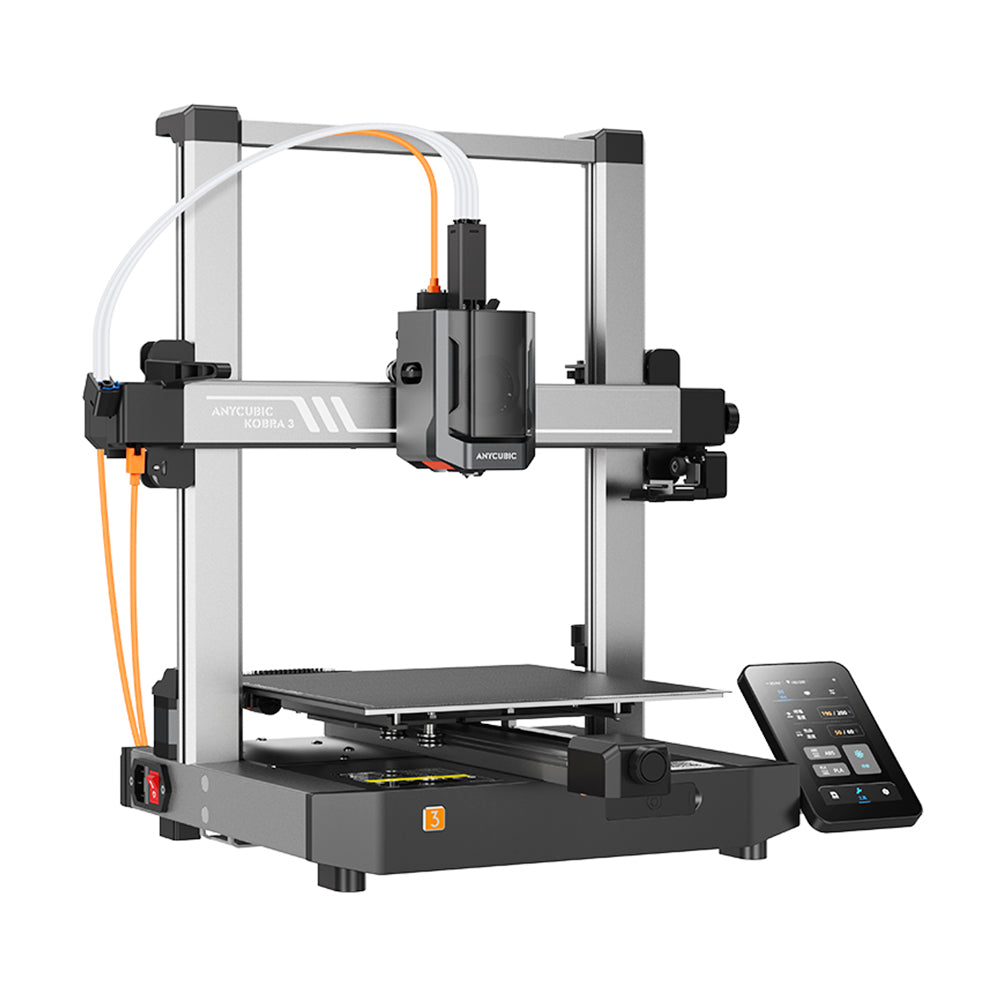 Anycubic Kobra 3 Combo, ACE Pro Multicolor System, Max 600mm/s Speed, Smart Multi-Color Printing, Dual PTC Heating Syst, Auto Leveling, Nozzle Clog Detection, ACE Pro with Filament Drying Function, 250*250*260mm