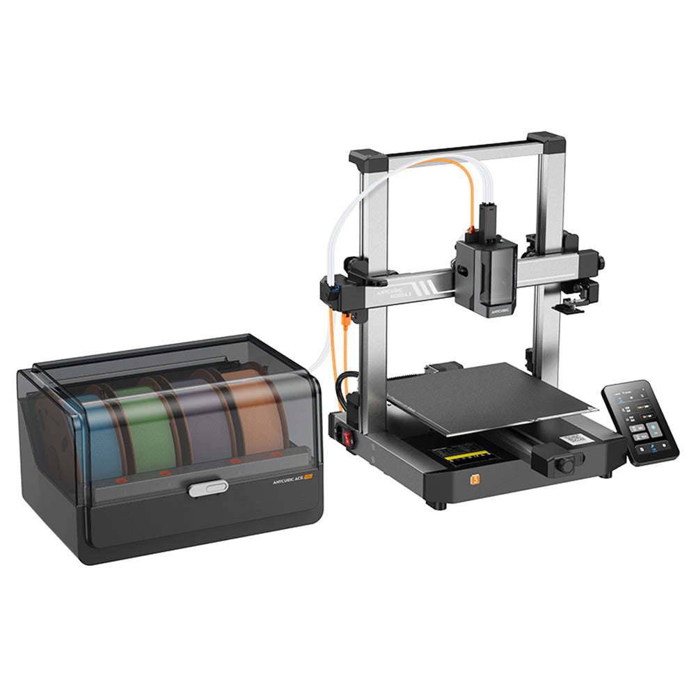 Anycubic Kobra 3 Combo, ACE Pro Multicolor System, Max 600mm/s Speed, Smart Multi-Color Printing, Dual PTC Heating Syst, Auto Leveling, Nozzle Clog Detection, ACE Pro with Filament Drying Function, 250*250*260mm
