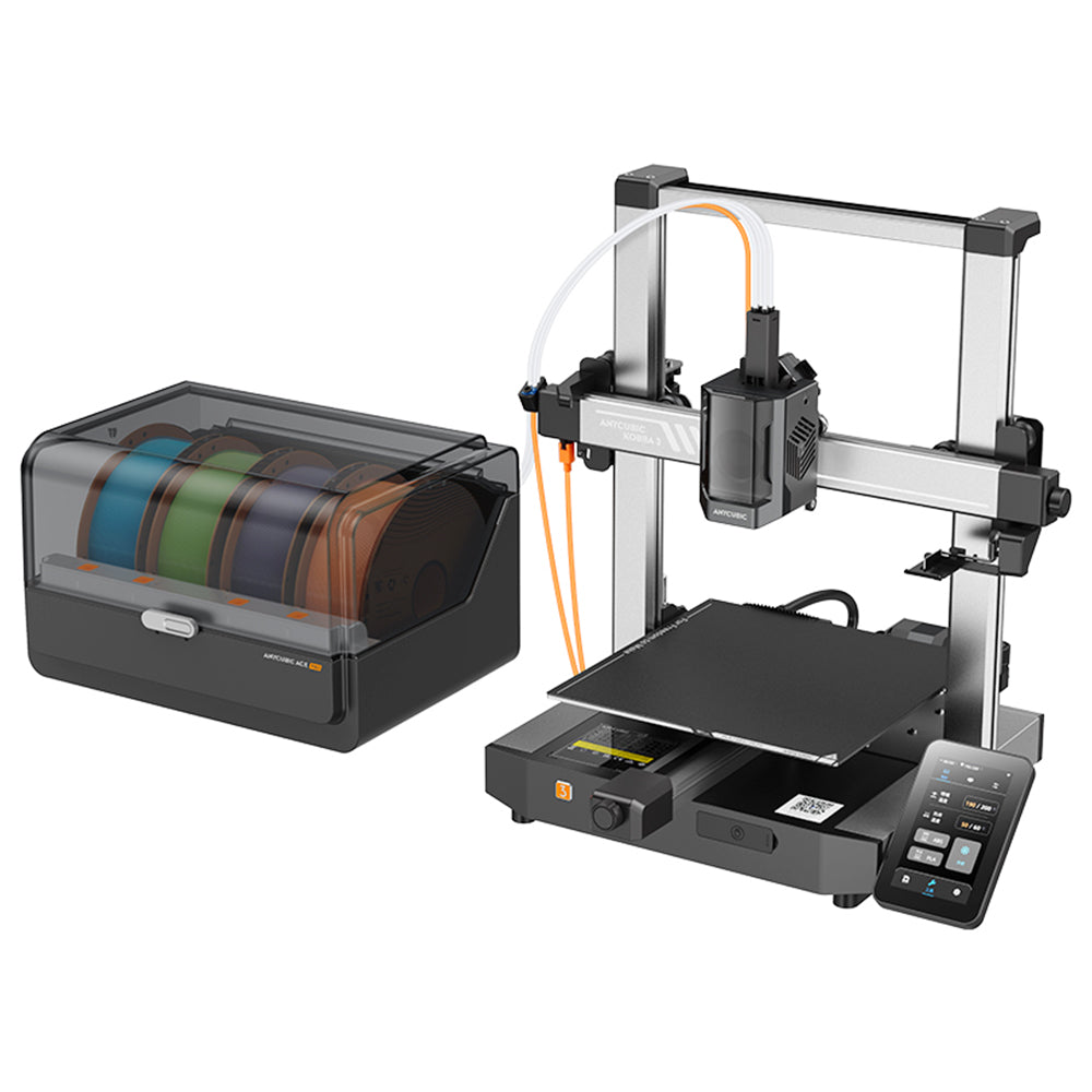 Anycubic Kobra 3 Combo, ACE Pro Multicolor System, Max 600mm/s Speed, Smart Multi-Color Printing, Dual PTC Heating Syst, Auto Leveling, Nozzle Clog Detection, ACE Pro with Filament Drying Function, 250*250*260mm