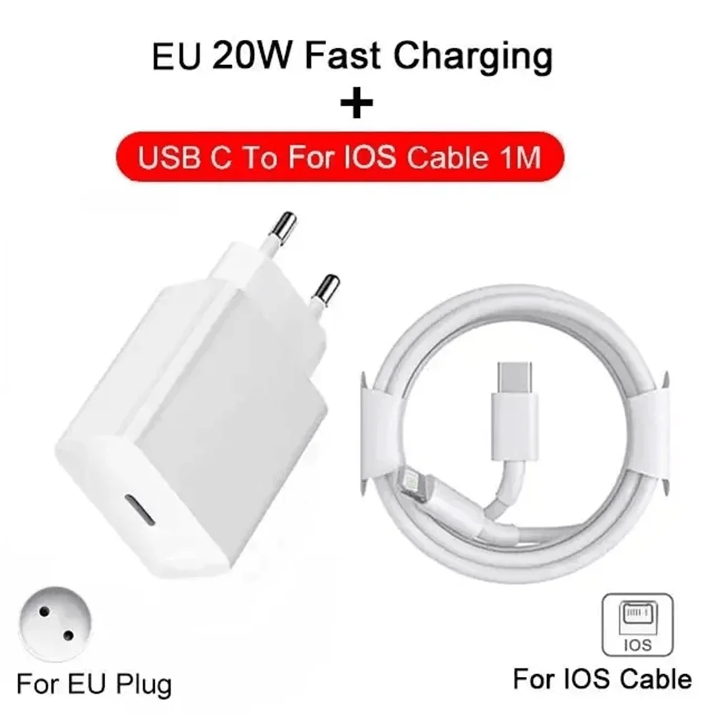 Cargador PD de 20 W, carga rápida, USB C, adaptador de corriente para iPhone 15, 14, 13, Pro Max, Mini, X, XS, tipo C