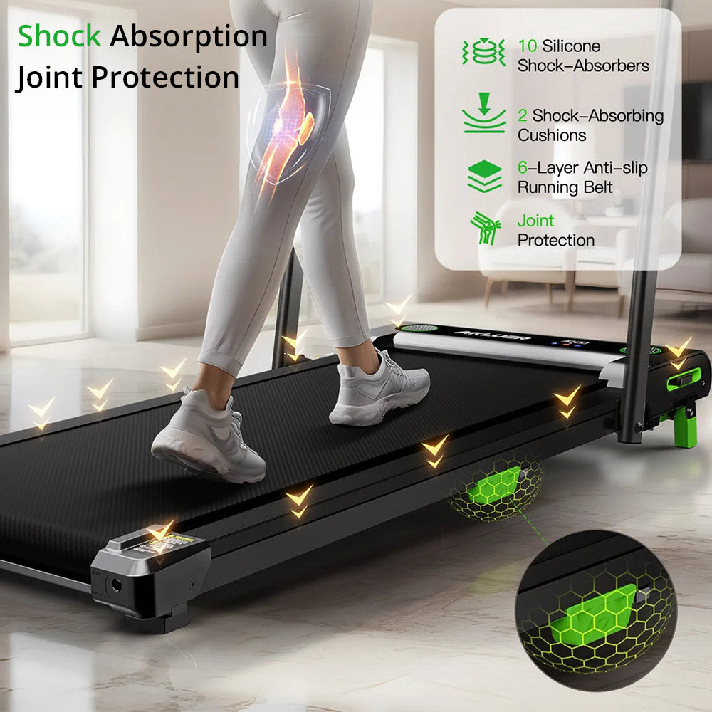 Akluer 480L-B Incline Walking Pad with Handle, 2.5HP Under Desk Treadmill, LED Screen & Remote Control, 330lbs Max Capacity, Foldable