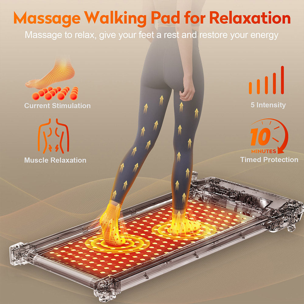 Akluer 520 Dual-Sided Under Desk Treadmill with Shiatsu Foot Massager, Walking Pad with Incline, 2.5HP Quiet Motor, LED Display