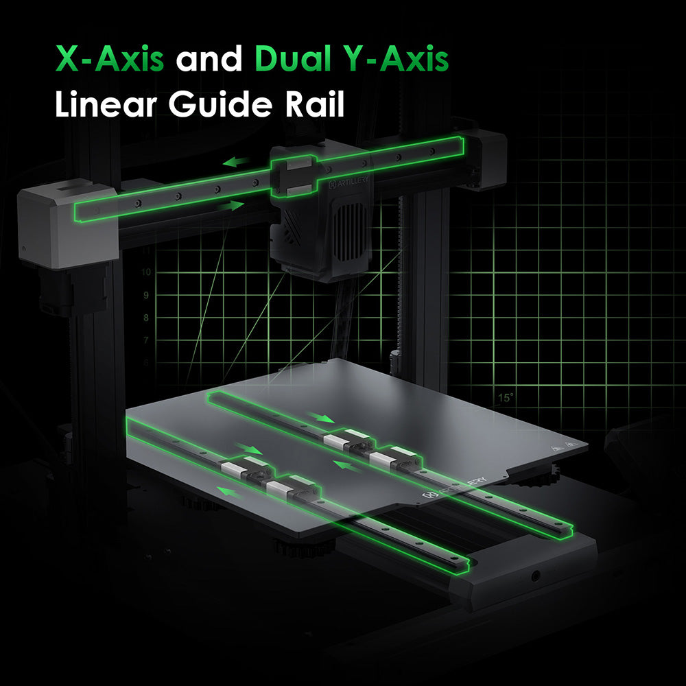 Artillery Sidewinder X4 Plus 3D Printer, 300*300*400mm, 500mm/s Print Speed, XY-Metal Linear Guide Rail, Auto Levelling, 8000 rpm Efficient Cooling Fans