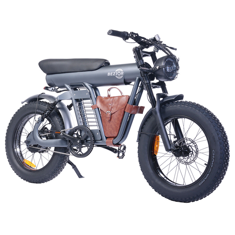 Bezior XF006 Electric Bike, 1200W Motor, 48V 23.2Ah Battery, 20*4.0-inch Tire, 47km/h Max Speed, 100km Range, Hydraulic Oil Brakes, Spring Suspensions, Shimano 7-speed, LCD Display