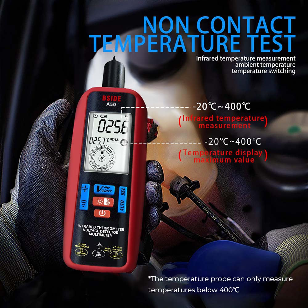 BSIDE A50 Digital Multimeter, 6000 Count, Electrical Test Pen, Leakage Tester, Voltage/Current/Capacitance/Resistance Tester