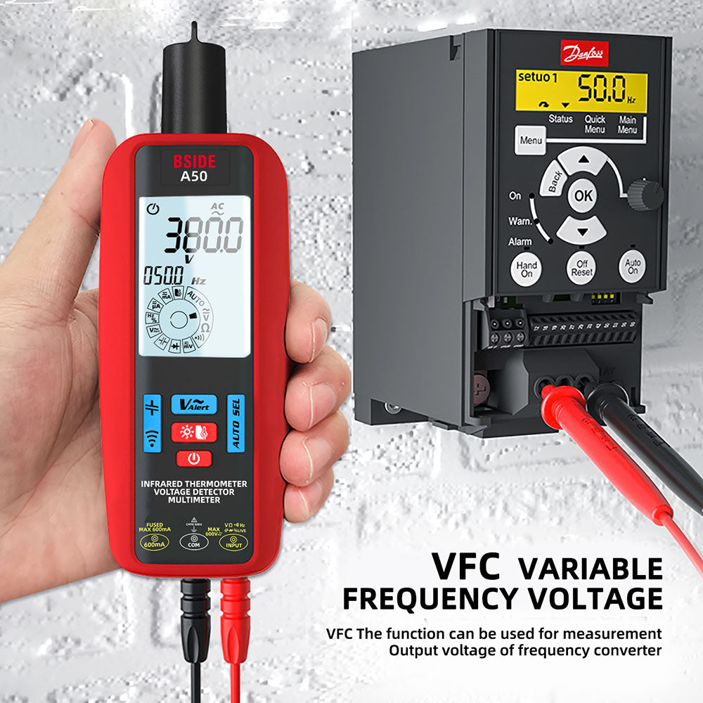 BSIDE A50 Digital Multimeter, 6000 Count, Electrical Test Pen, Leakage Tester, Voltage/Current/Capacitance/Resistance Tester