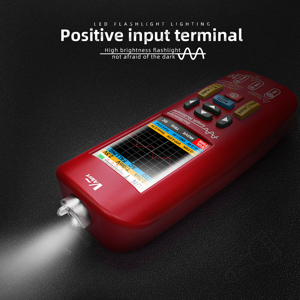 BSIDE O1 Digital Oscilloscope, Handheld Multimeter, Waveform Storage, Sampling Rate 48MSa/s 10MHz, Professional Electronic Components Tester - Red
