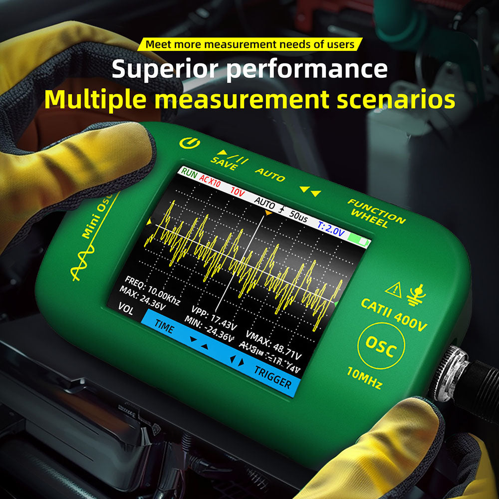 BSIDE OT2 Handheld Digital Oscilloscope Multimeter, 10MHz Bandwidth with 48MSa/s Sampling Rate, 2.8-inch LCD Screen