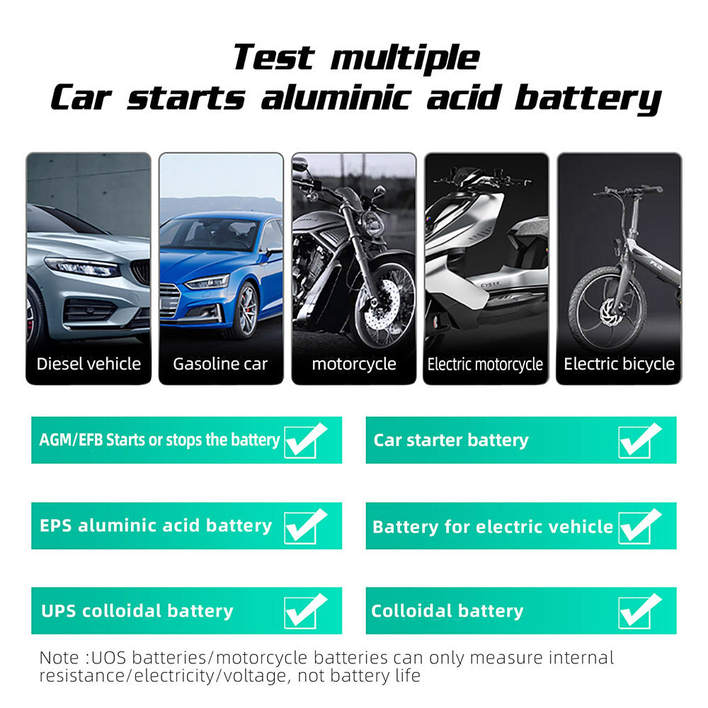 BSIDE Q11 Car Battery Tester, 12V 24V Digital Checker, CCA Lead Acid Battery Analyzer, 3Ah-200Ah Professional Automatic Detect Diagnostic Tool