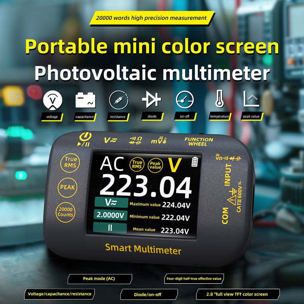 BSIDE S40 Digital Photovoltaic Multimeter, 2.8inch HD Color Screen, High Precision, High Voltage 1000V, Electrical Maintenance