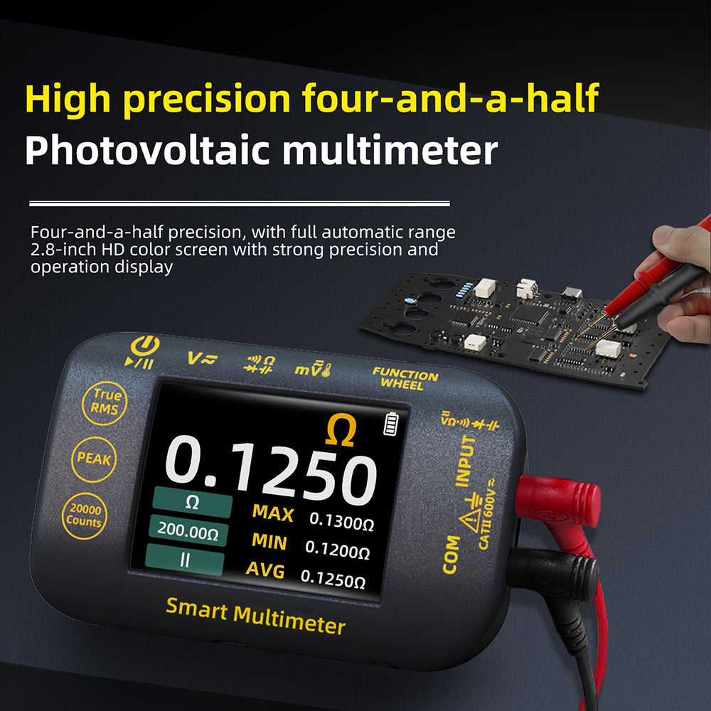 BSIDE S450 Digital Multimeter, 20000 Counts, 1000V, 2.8inch LCD Screen, Graphic Recording, Type-C Charging Port, Photovoltaic Voltage Millivolt AC Peak Meter