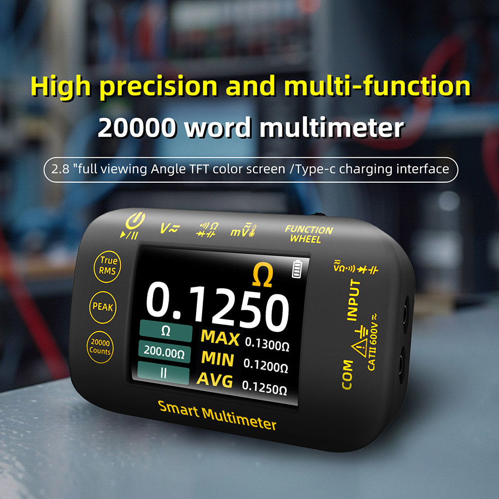 BSIDE S450 Digital Multimeter, 20000 Counts, 1000V, 2.8inch LCD Screen, Graphic Recording, Type-C Charging Port, Photovoltaic Voltage Millivolt AC Peak Meter