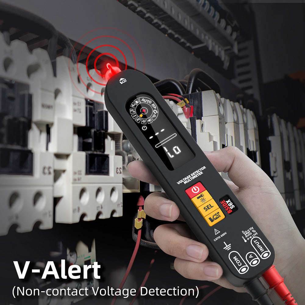 BSIDE S6X Intelligent Multimeter, EBTN Color Screen, Pen Type Voltage Current Capacitance Nai Multimeter, Rechargeable 400mAh Li-ion Battery