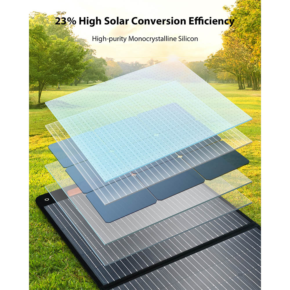 Blackview Oscal PM100 Foldable Solar Panel, IP65 Waterproof, with Type-C QC3.0, USB Output and 5-in-1 Cable