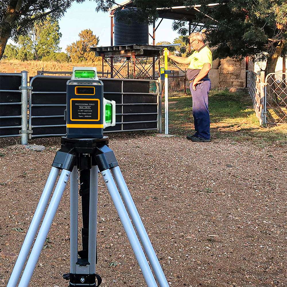 CIGMAN CLD-100 Laser Receiver, 3 Side Indicator Lights, 50M/164ft Working Distance, 10min Auto Shut-off, Suits for Red & Green Beam, Adjustable Beeper, with Rod Clamp and 9V Battery
