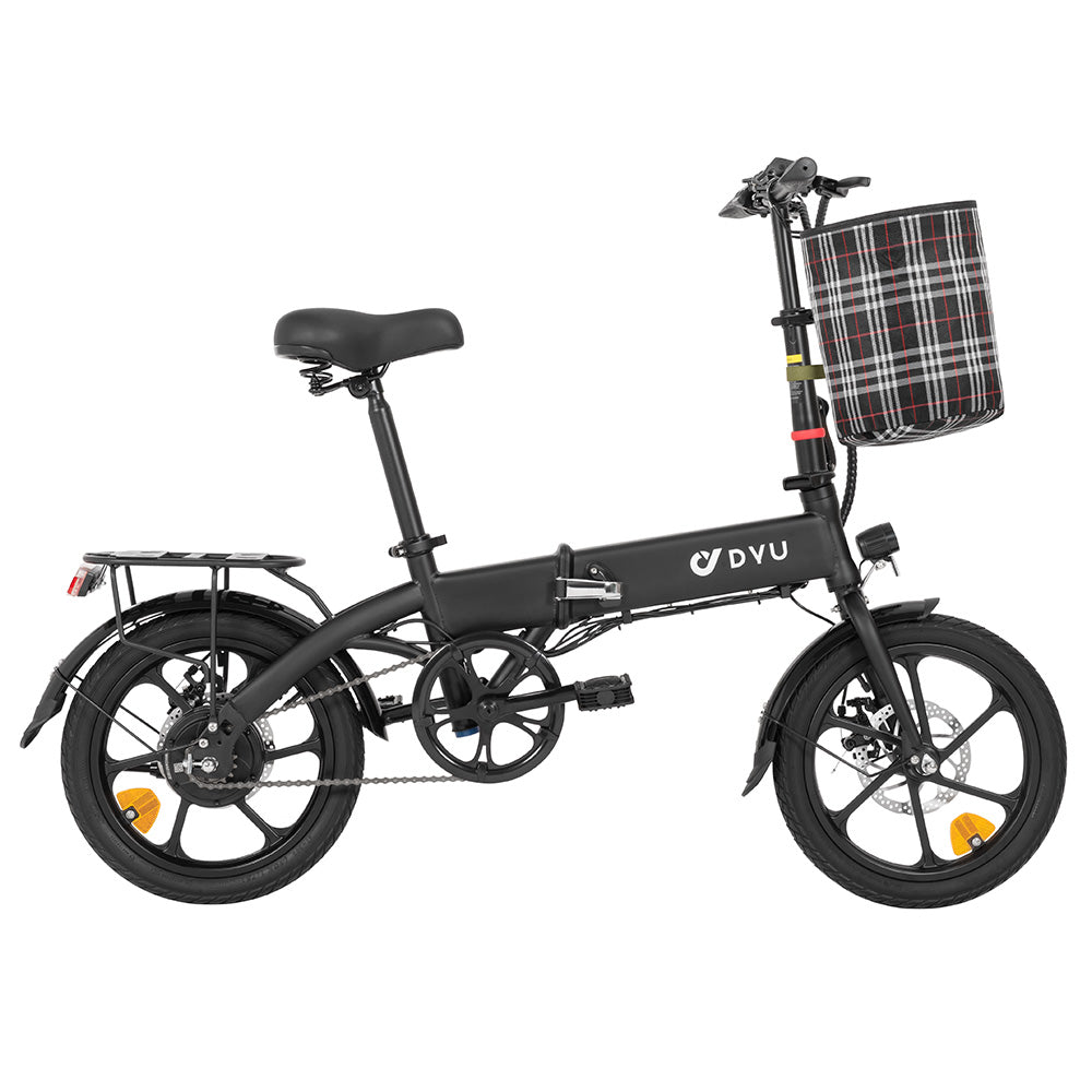 DYU A1F Pro Folding Electric Bike, 250W Motor, 36V 7.5Ah Battery, 16*1.75-inch Tire, 25km/h Max Speed, 40km Max Range, Front & Rear Disc Brakes, LCD Display