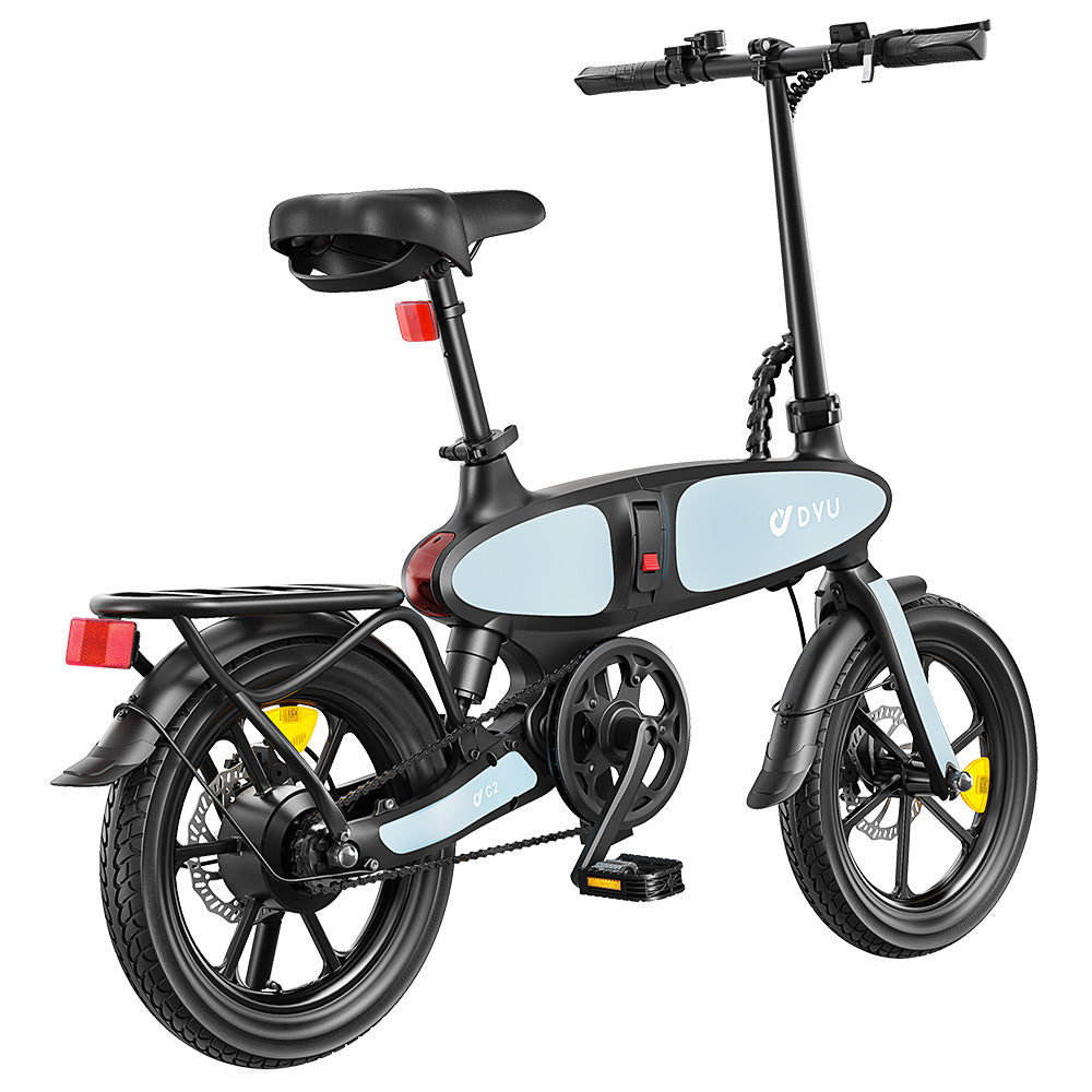 DYU C2 Electric Bike, 250W Motor, 48V 7.5Ah Battery, 16*2.5-inch Tires, 25km/h Max Speed, 40km Range, Dual Disc Brakes, LED Display