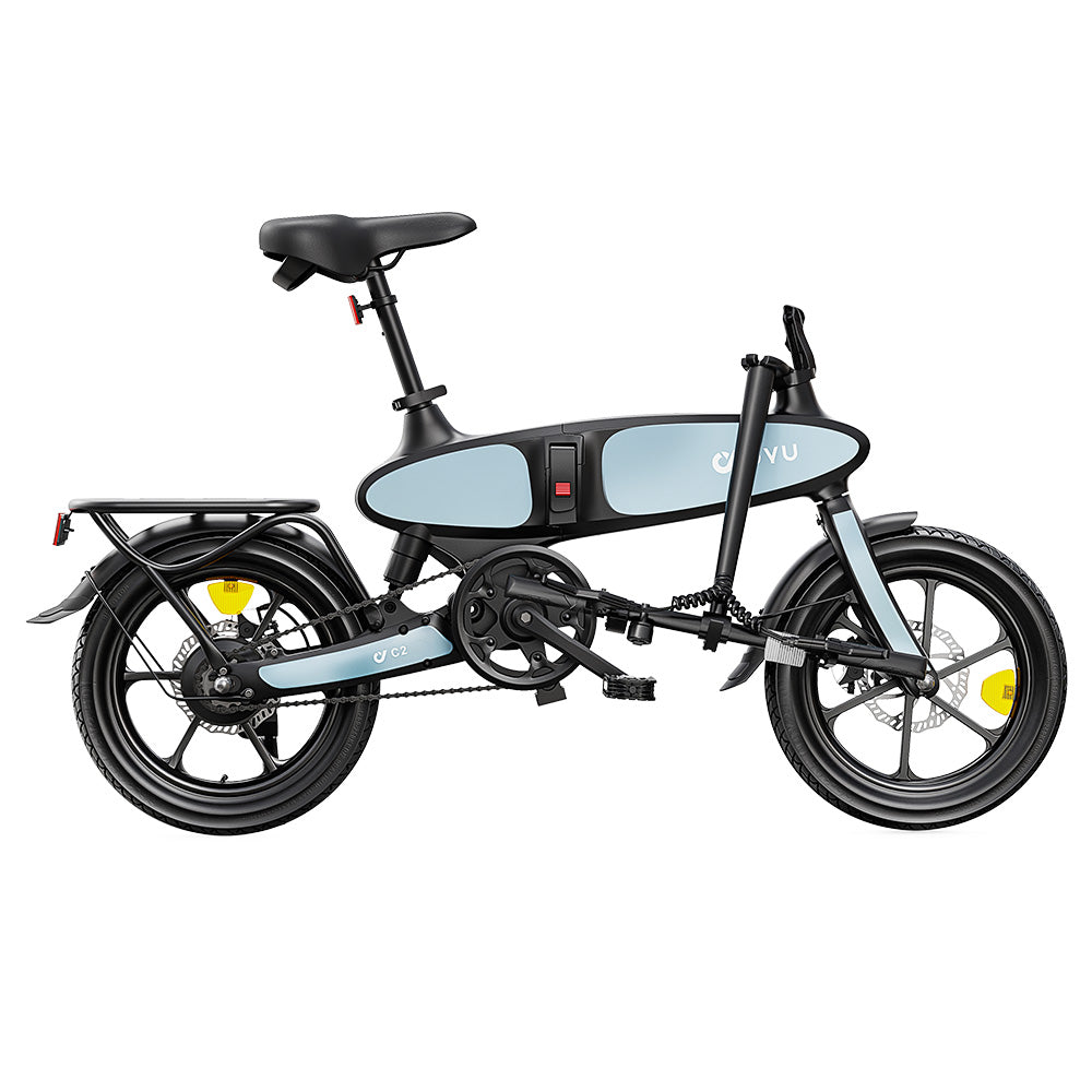 DYU C2 Electric Bike, 250W Motor, 48V 7.5Ah Battery, 16*2.5-inch Tires, 25km/h Max Speed, 40km Range, Dual Disc Brakes, LED Display