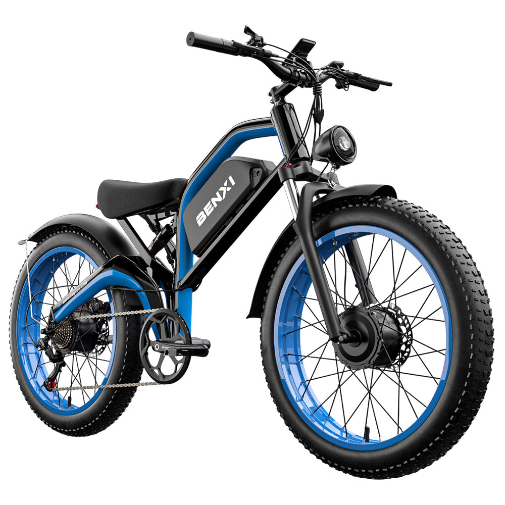 E·Bycco EB9 Electric Bike, 2*1000W Motor, 52V 23AH Battery, 26*4.0 inch Fat Tires, 55km/h Max Speed, 130km Max Range, Hydraulic Disc Brakes, Full Suspension, Shimano 7-speed, LCD Display