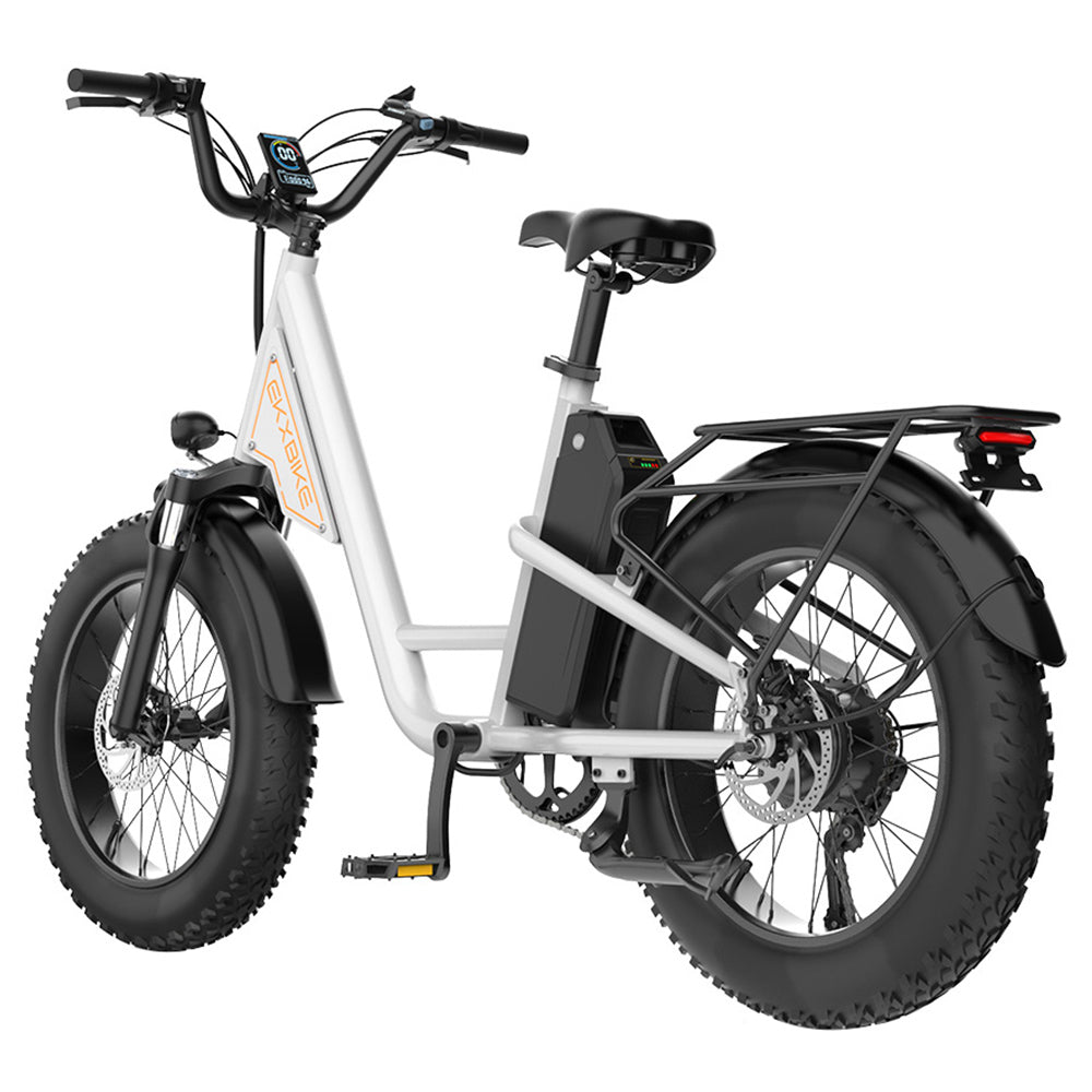 EKXBIKE L1 Electric Bike, 1000W Motor, 48V 15.6Ah Battery, 20*4 inch Fat Tire, 55km/h Max Speed, 80km Range, Disc Brake, Front & Rear Suspension, Shimano 7-speed, LCD Display