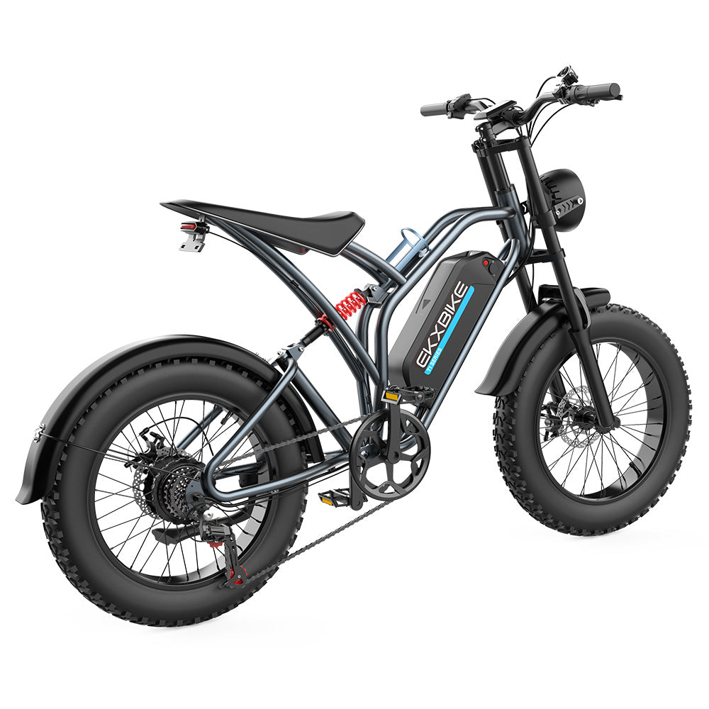EKXBIKE T1 Electric Bike, 1000W Motor, 48V 20AH Battery, 20*4-inch Fat Tire, 50km/h Max Speed, 100km Range, Disc Brakes, Hydraulic Shock Absorber, Shimano 7-speed