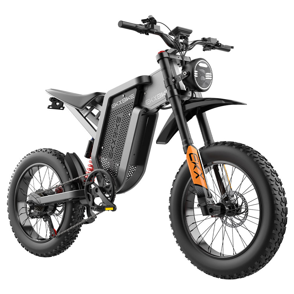 EKXBIKE X21 Electric Bike, 2000W Motor, 48V 35AH Battery, 20*4-inch Fat Tire, 55km Max Speed, 150km Max Range, Hydraulic Brake, Hydraulic Shock Absorber, Shimano 7-Speed