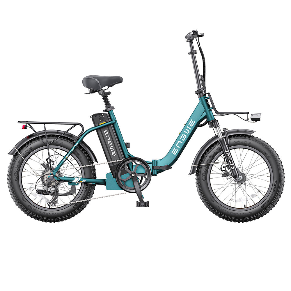 ENGWE L20 2.0 Electric Bike, 20*3.0-inch Tires, 750W Hub Motor, 52V 13Ah Battery, 28mph Max Speed, 84miles Range, Mechanical Disc Brake, Shimano 7 Speed - Green