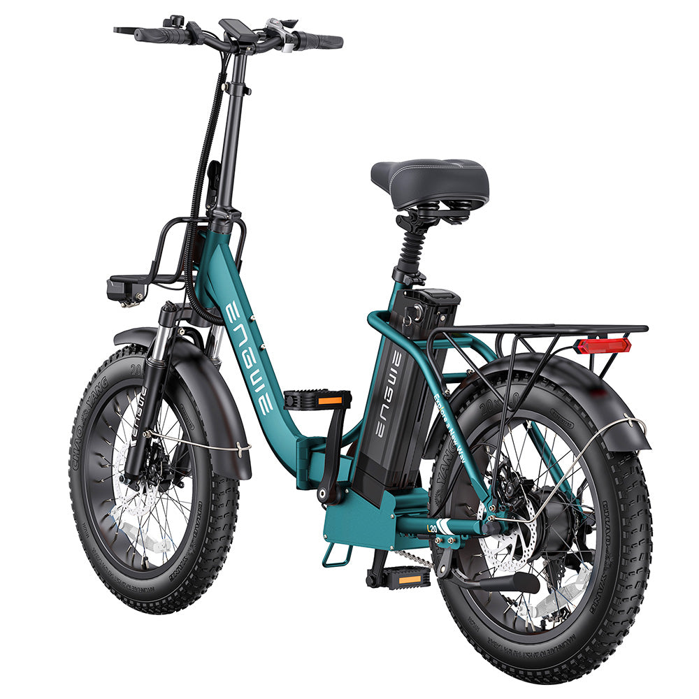 ENGWE L20 2.0 Electric Bike, 20*3.0-inch Tires, 750W Hub Motor, 52V 13Ah Battery, 28mph Max Speed, 84miles Range, Mechanical Disc Brake, Shimano 7 Speed - Green