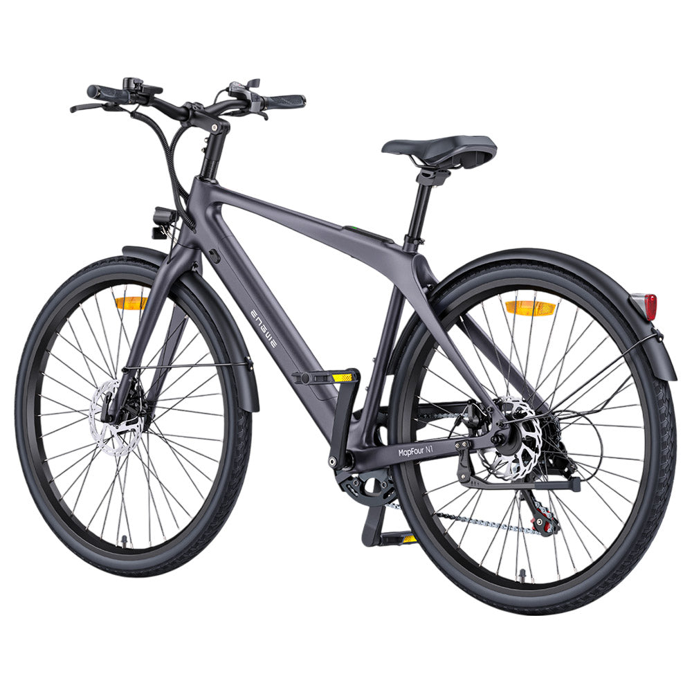 ENGWE MapFour N1 Air Electric Bike, 250W Motor, 36V 10Ah Battery, 700*38C Spoke Tires, 25km/h Max Speed, 100km Range, Front & Rear Mechanical Disc Brake, Shimano 7-speed, Torque Sensor, LCD Color Display - Black