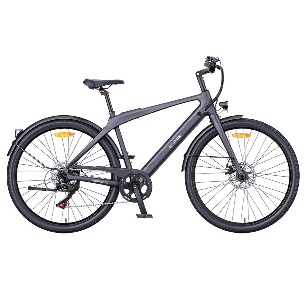 ENGWE MapFour N1 Air Electric Bike, 250W Motor, 36V 10Ah Battery, 700*38C Spoke Tires, 25km/h Max Speed, 100km Range, Front & Rear Mechanical Disc Brake, Shimano 7-speed, Torque Sensor, LCD Color Display - Black