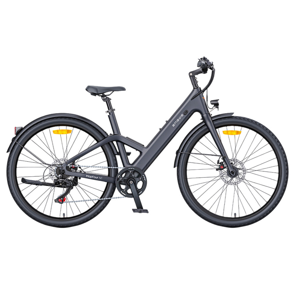 ENGWE MapFour N1 Air ST Electric Bike, 250W Motor, 36V 10Ah Battery, 700*38C Spoke Tires, 25km/h Max Speed, 100km Range, Front & Rear Mechanical Disc Brake, Shimano 7-speed, Torque Sensor, LCD Color Display - Black