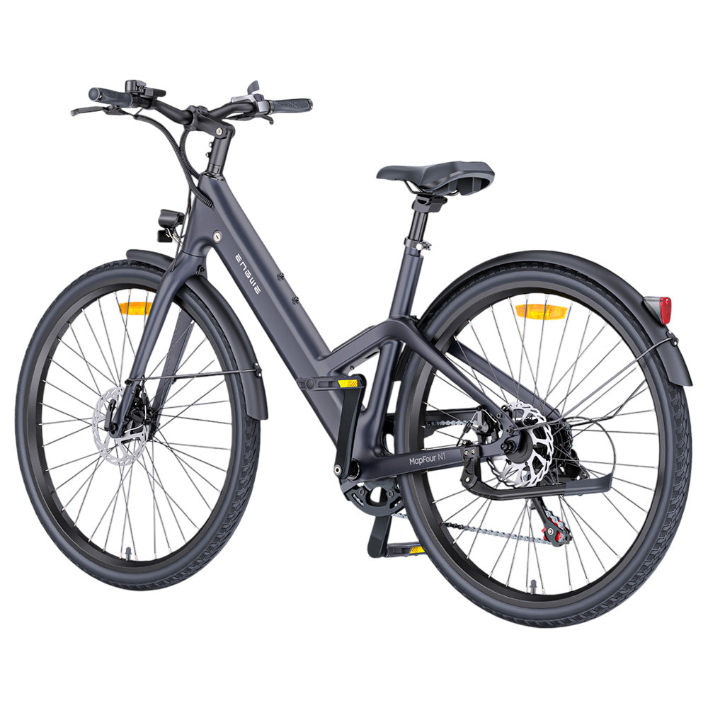 ENGWE MapFour N1 Air ST Electric Bike, 250W Motor, 36V 10Ah Battery, 700*38C Spoke Tires, 25km/h Max Speed, 100km Range, Front & Rear Mechanical Disc Brake, Shimano 7-speed, Torque Sensor, LCD Color Display - Black