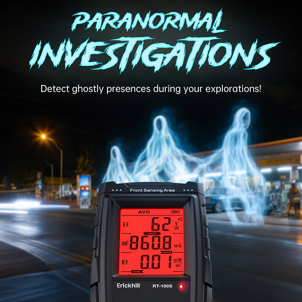 ERICKHILL RT-100S 3 in 1 EMF Detector, Rechargeable Digital Electromagnetic Field Radiation Detector, for Home EMF Inspections, Ghost Hunting