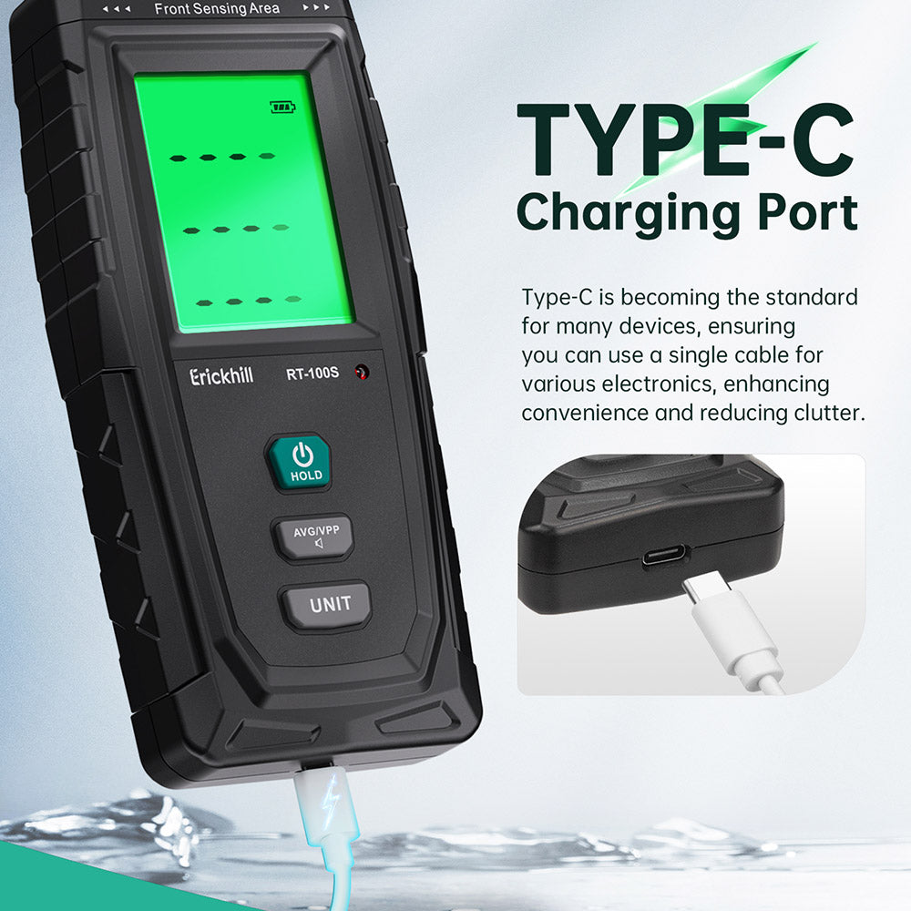 ERICKHILL RT-100S 3 in 1 EMF Detector, Rechargeable Digital Electromagnetic Field Radiation Detector, for Home EMF Inspections, Ghost Hunting