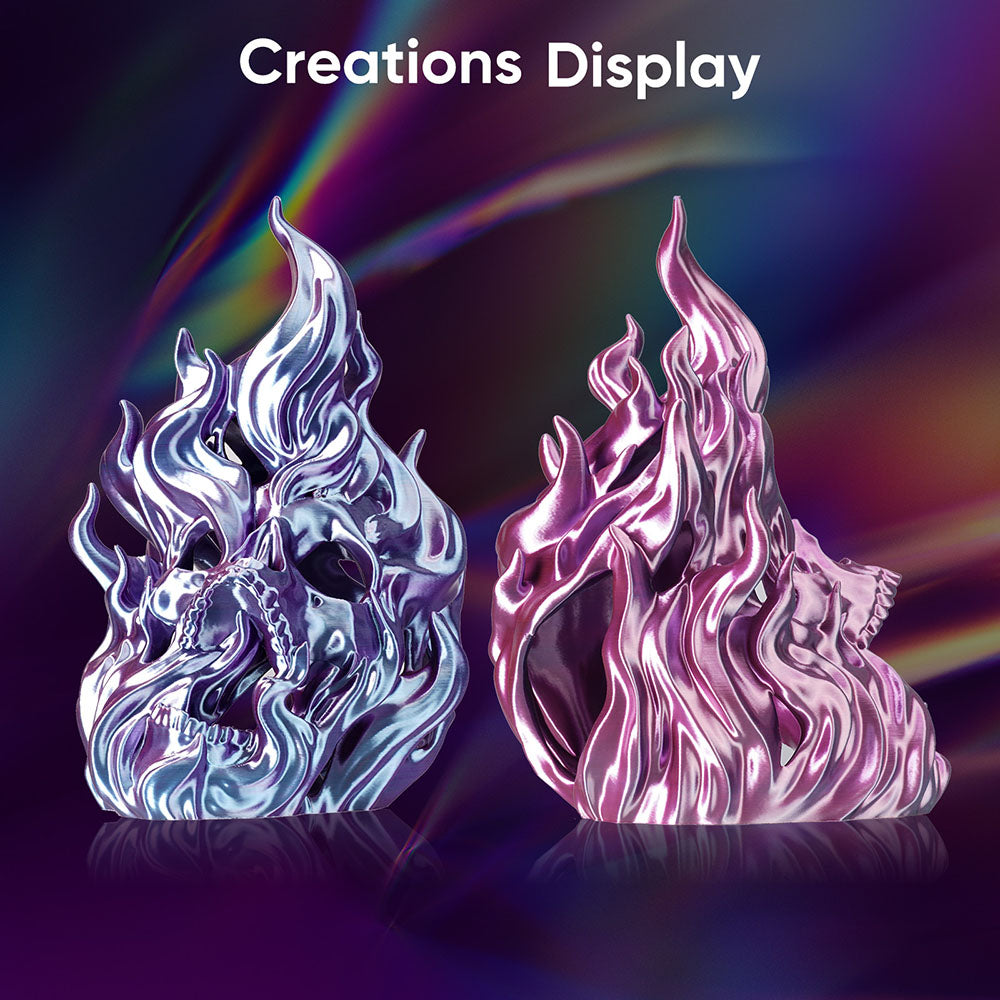 ERYONE High Speed Four-color Silk PLA Filament, 1kg - Cold Flame Nocturnal (Dark Purple & Magenta & Pink & Sky Blue)