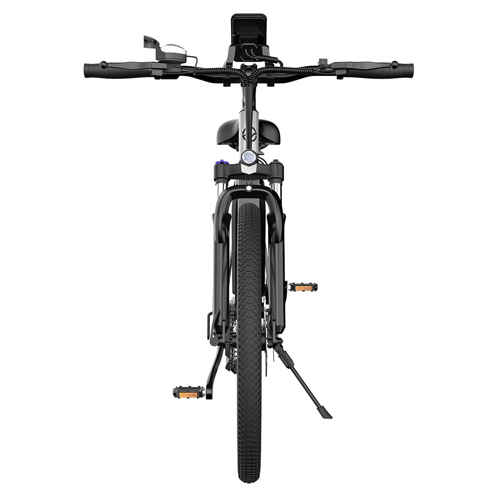 ESKUTE M100 Electric Bike, 250W Brushless Motor, 36V 10.4Ah Removable Battery, 27.5*1.95" Tires, 25km/h Max Speed, 30-55km Range, Disc Brakes, SHIMANO 7-speed, Front Suspension - Silver