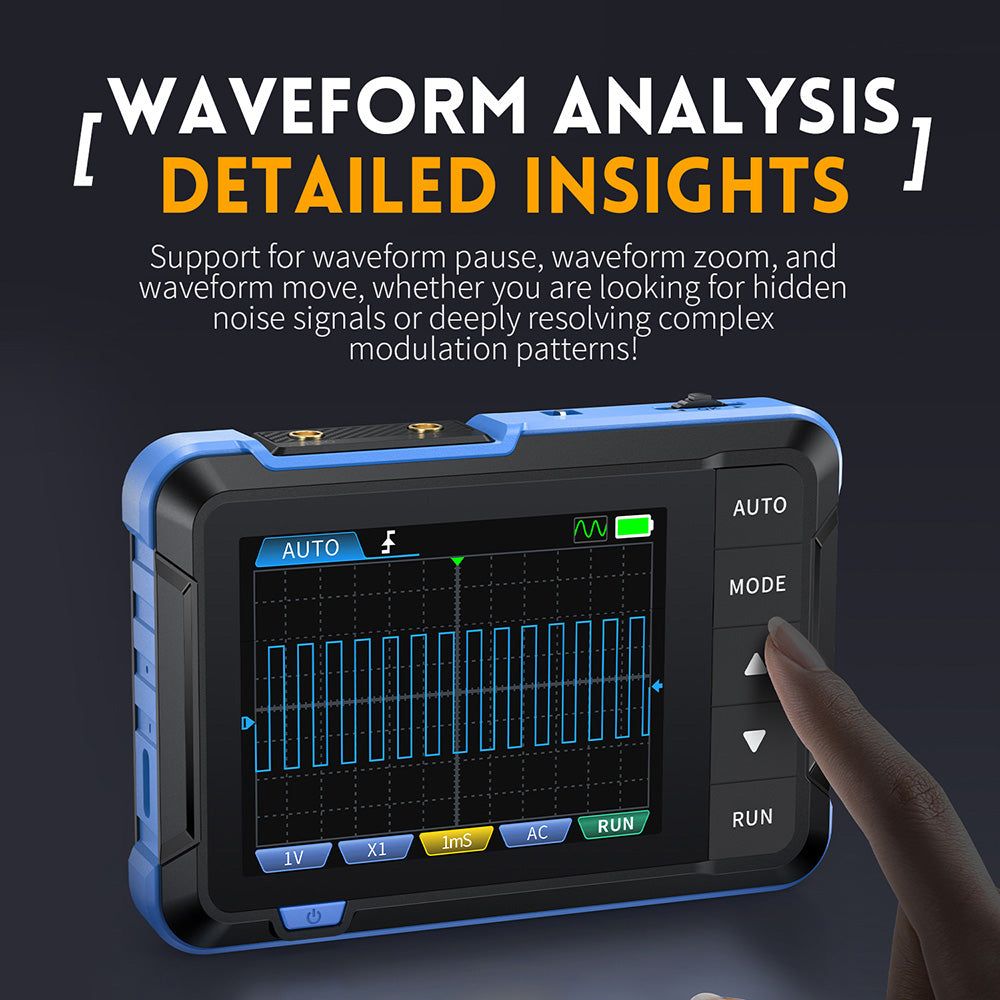 FNIRSI DSO153 Digital Oscilloscope, 2.8inch Screen, Automatic Adjustment, 1000mAh Lithium Battery, 1KHz Calibration Square Wave, 1Mhz Bandwidth, 5MS/s Sample Rate, Premium Version