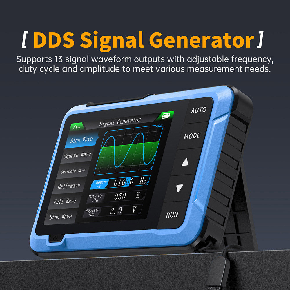 FNIRSI DSO510 2in1 Digital Oscilloscope, DDS Signal Generator, 2.8-inch Display, 10MHz Bandwidth, 48MS/s Sampling Rate, Auto/Normal/Single Trigger Mode