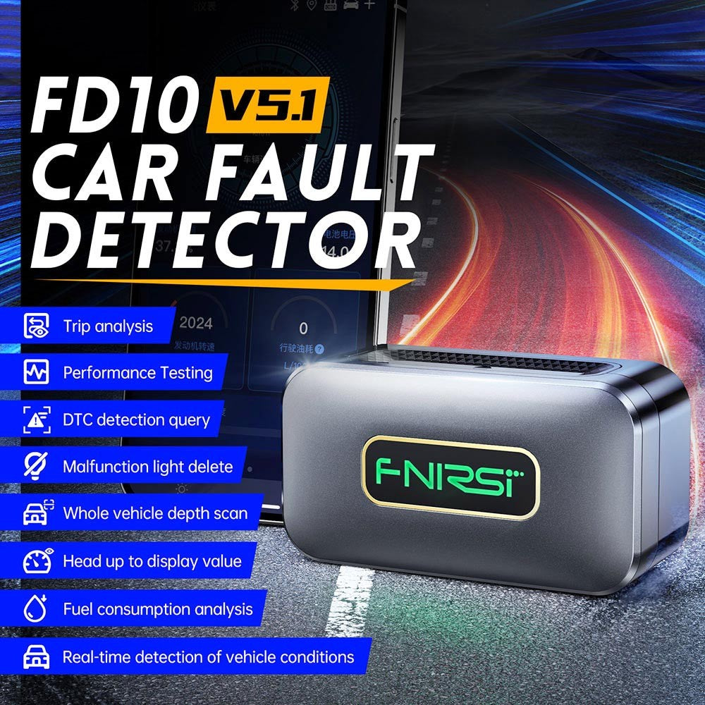 FNIRSI FD10 Car Fault Detector, OBD2 Scanner, Code Reader Clear Error Diagnostic Tool, Bluetooth V5.1, Support 9 OBD2 Protocols, for iOS & Android