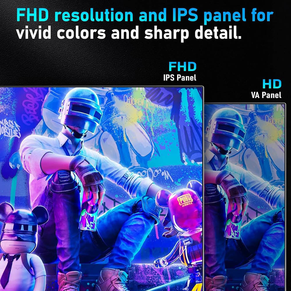 FYHXele FY24FHR 24 inch Gaming Monitor, 1920*1080 16:9 IPS Screen, 180Hz Refresh Rate, 1ms (MPRT) Response Time, 99% sRGB, AMD FreeSync & Adaptive-Sync, HDR10, 178° Viewing Angle, 75*75mm VESA Mountable