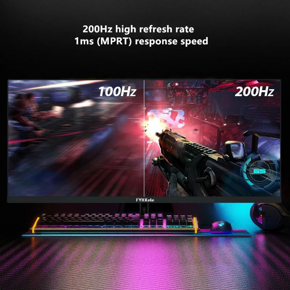 FYHXele FY29Q2H 29'' Monitor, 2560*1080 WFHD 21:9 IPS Screen, 200Hz Refresh Rate, 1ms Response Time, 100% sRGB, 1000:1 Contrast, FreeSync & G-Sync Compatible, HDR, Game Plus, 2*DP1.4, 2*HDMI 2.1, 1*Audio, Dual Speakers, Tilt Adjustment & VESA Mount