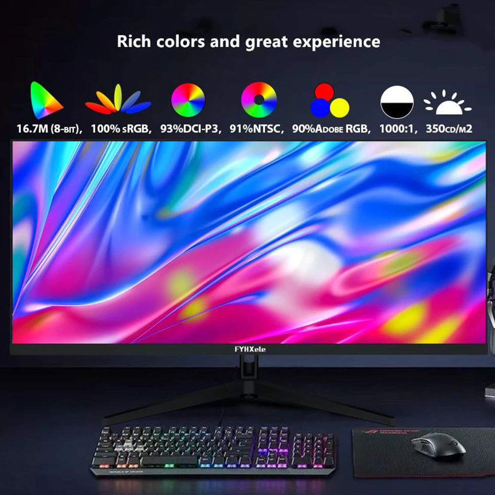 FYHXele FY29Q2H 29'' Monitor, 2560*1080 WFHD 21:9 IPS Screen, 200Hz Refresh Rate, 1ms Response Time, 100% sRGB, 1000:1 Contrast, FreeSync & G-Sync Compatible, HDR, Game Plus, 2*DP1.4, 2*HDMI 2.1, 1*Audio, Dual Speakers, Tilt Adjustment & VESA Mount