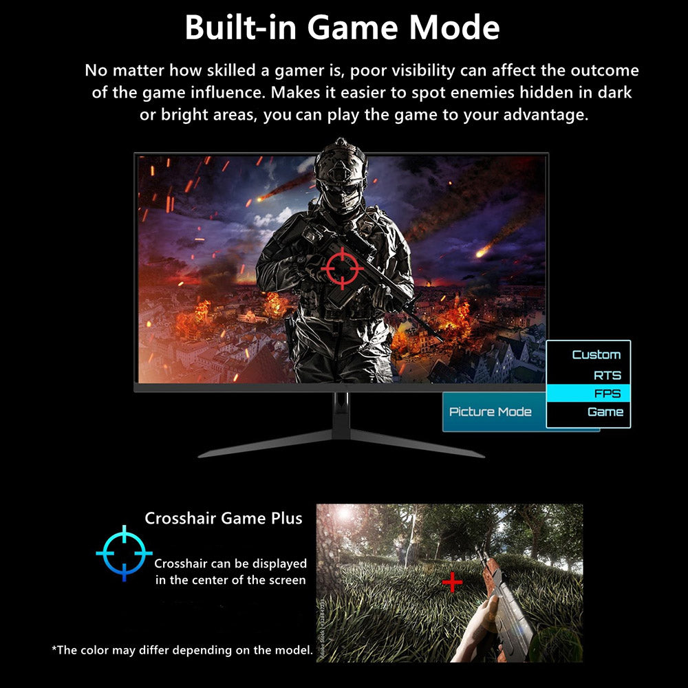 FYHXele FY32QH 32-inch Monitor, 2560*1440 WQHD 16:9 IPS Screen, 165Hz Refresh Rate, 1ms (MPRT) Response Time, 100% sRGB, 3000:1 Contrast, FreeSync & G-Sync Compatible, HDR 400, Low Blue Light, 2*DP1.4, 2*HDMI 2.1, 1*Audio